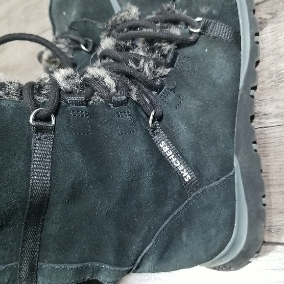 Skechers Women's Lace Up Side Zipper Faux Fur Leather Winter Boots - Picture 8 of 8